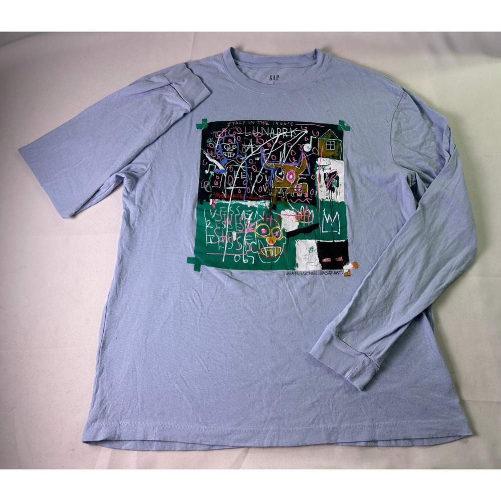 GAP x Jean-Michel Basquiat Italy in the 1500s Art Graphic Long Sleeve Shirt Sz M